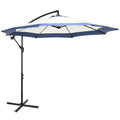 Outsunny 10FT Cantilever Umbrella with Crank and Cross Base