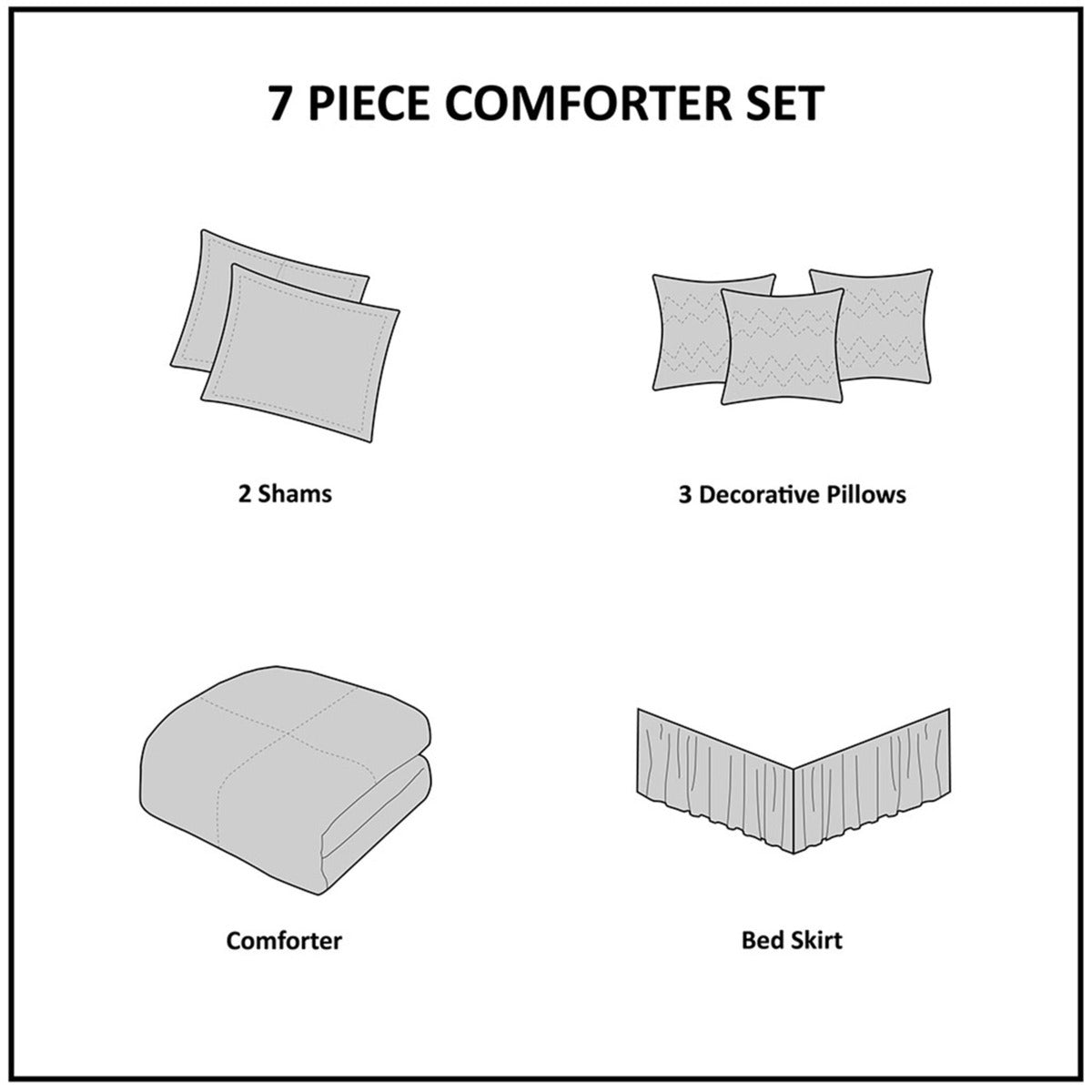 7 Piece Purple Faux Suede Comforter Set Full