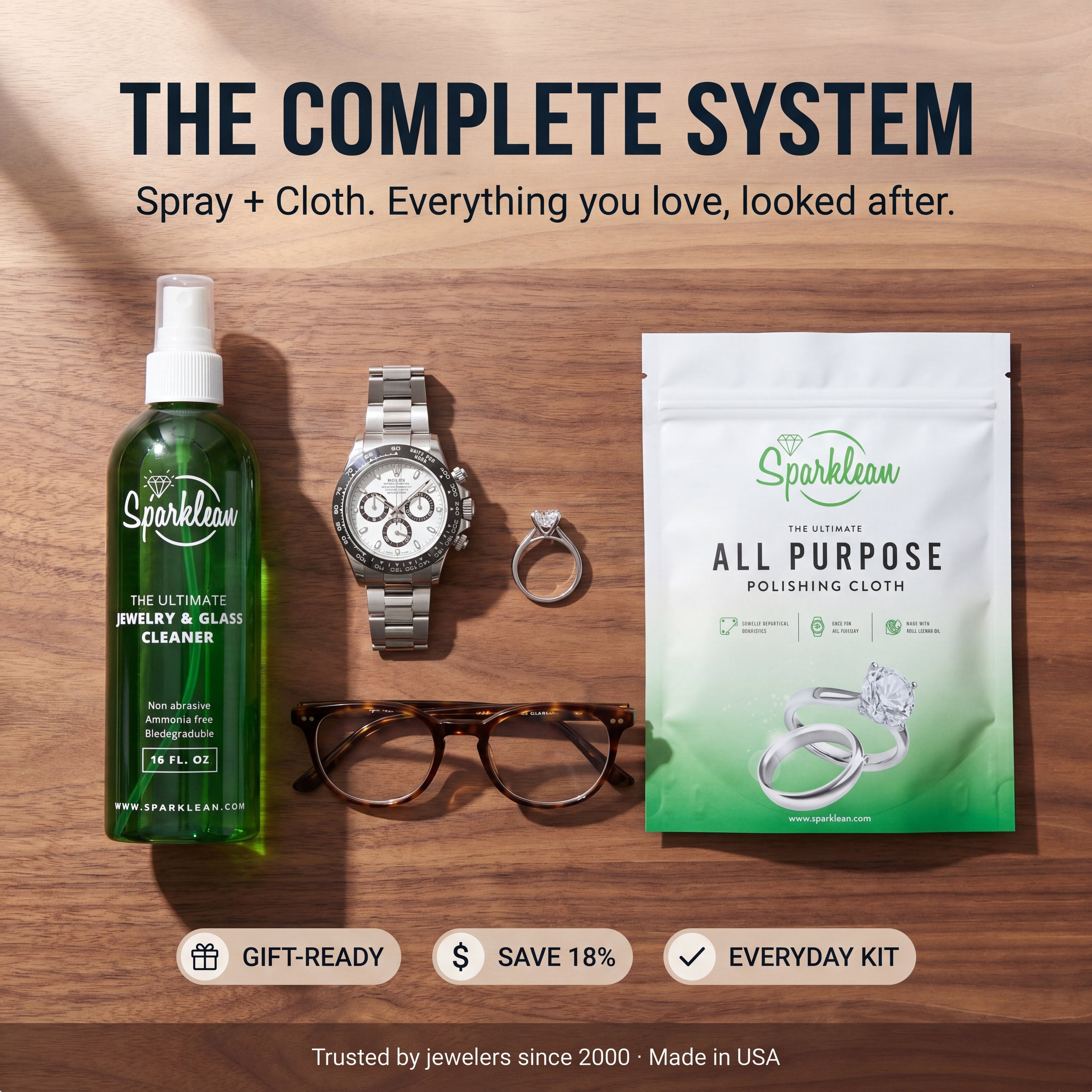 Sparklean® Cleaning Kit Bundle — Professional Spray + Polishing Cloth (save $70)