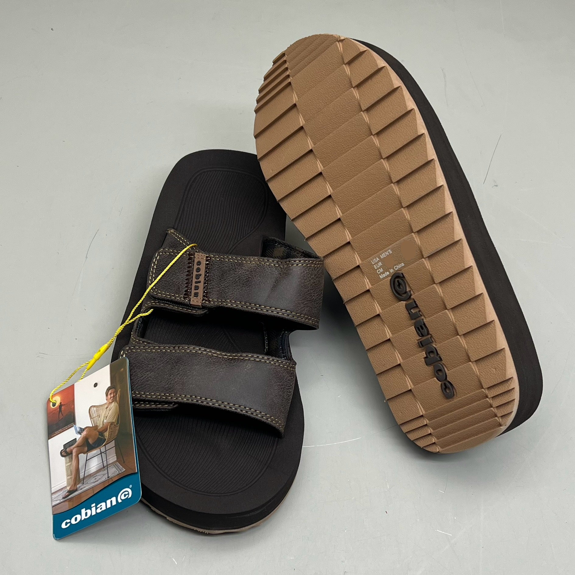 COBIAN Trestles Trek Slide EVA Top Sole Men's Sz 9, 41.5 Eu Chocolate TTS24-201-9