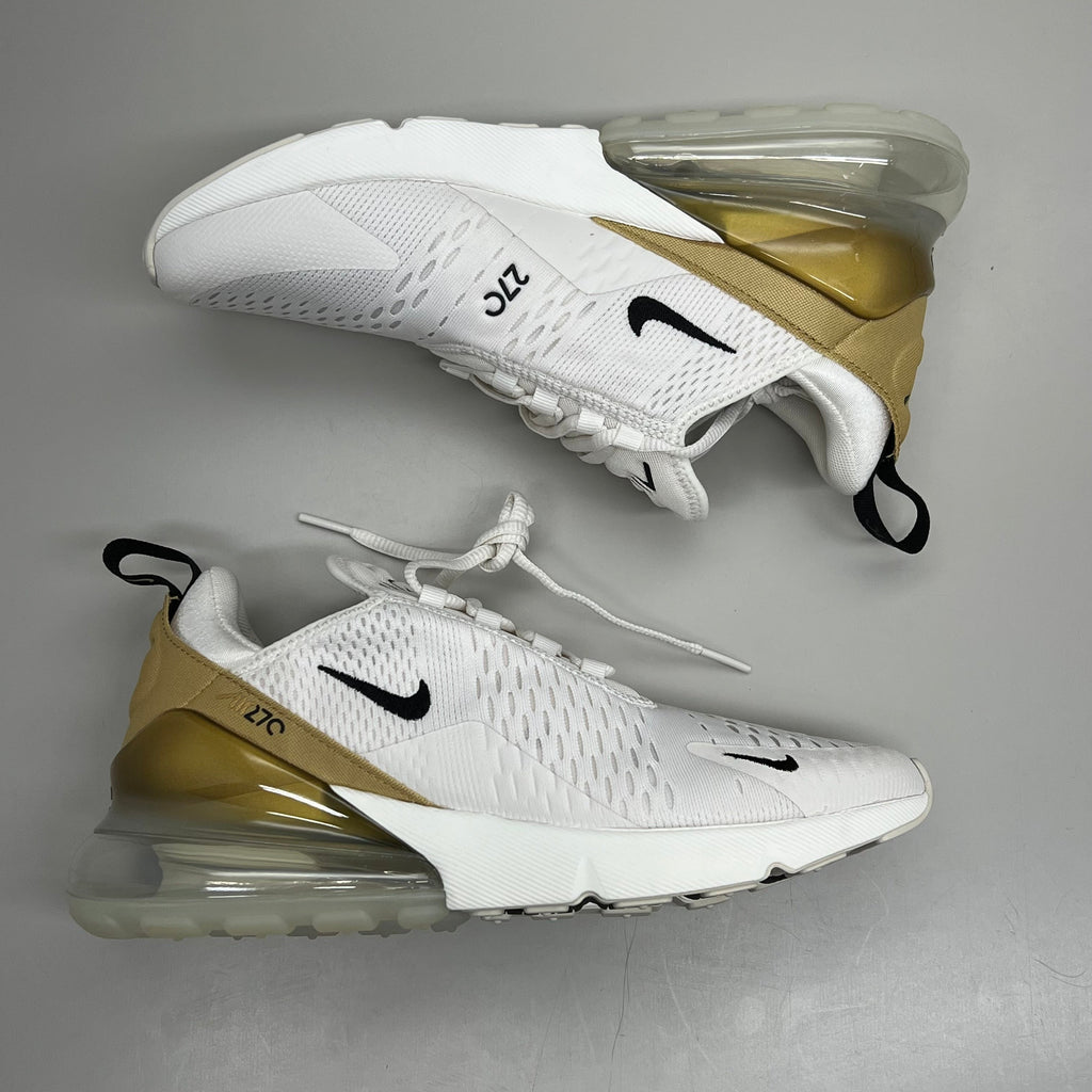 NIKE W Air Max 270 Foam Insole Mesh Sneakers Women's Sz 8 White Gold DZ77736 001