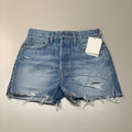 ETICA Fern High Rise Shorts Certified Organic Rip Current Size 27 EW178335