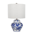 Blue and White Short Urn Ceramic Vase Lamp