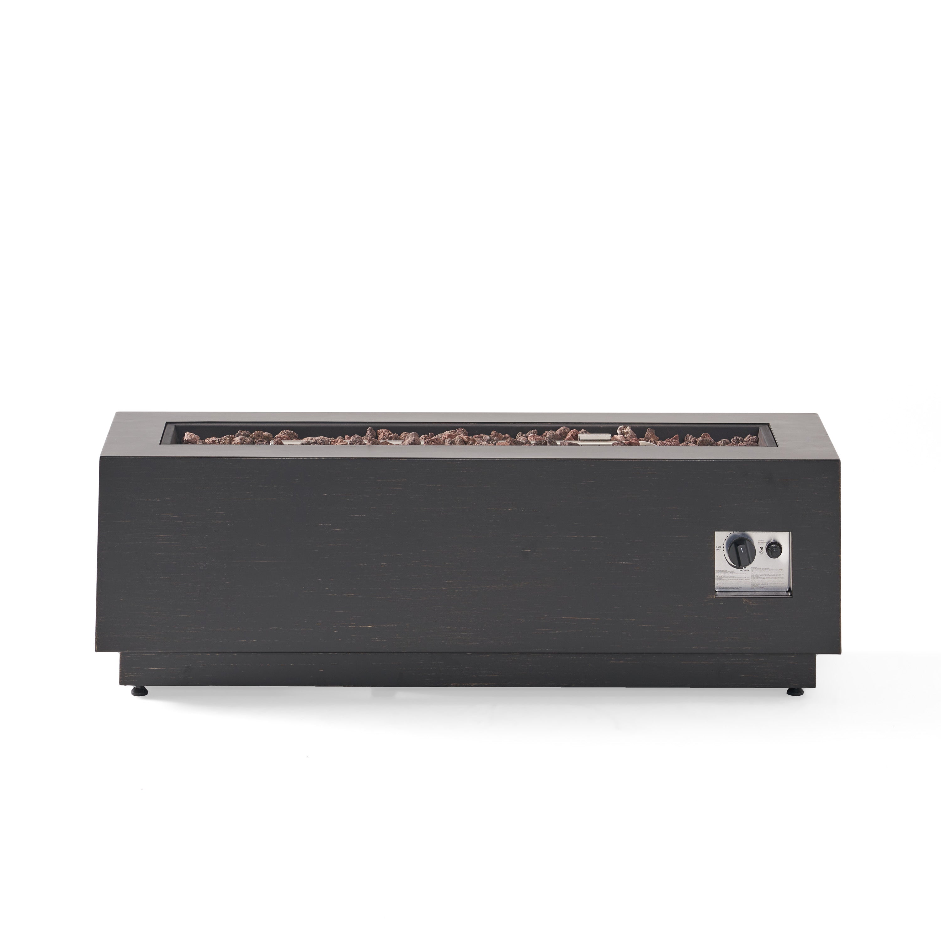Modern Dark Grey 40' Outdoor Iron Propane Fire Pit