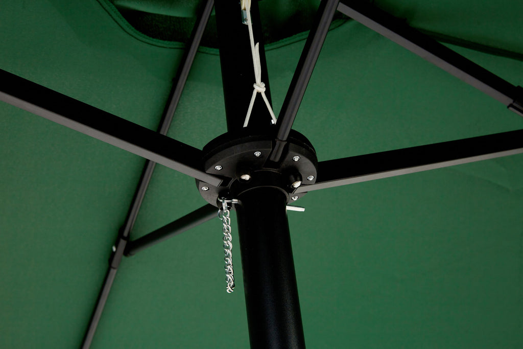 14.8 Ft Double Sided Outdoor Umbrella Rectangular Large with Crank (Dark Green)