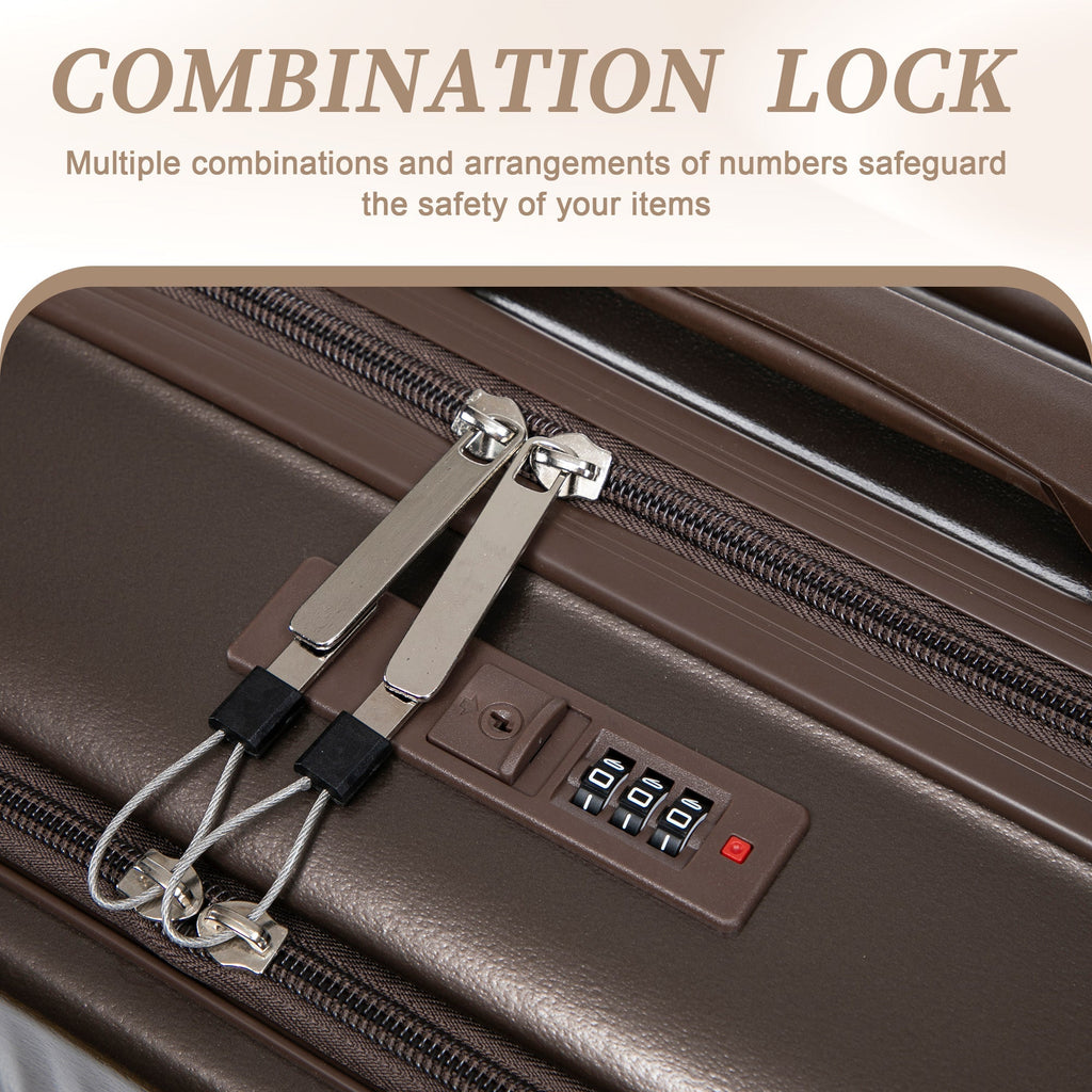 14' & 20' ABS Spinner Wheel Luggage Set with Cosmetic Case