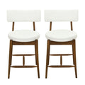 Mid Century Modern Counter Stools, Fabric Upholstered Chairs