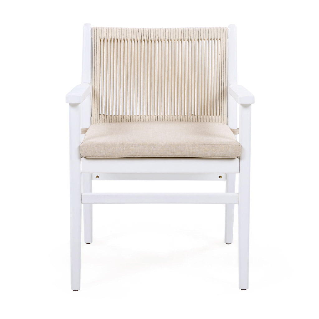 Outdoor Acacia Wood Patio Dining Armchair (Set of 2)