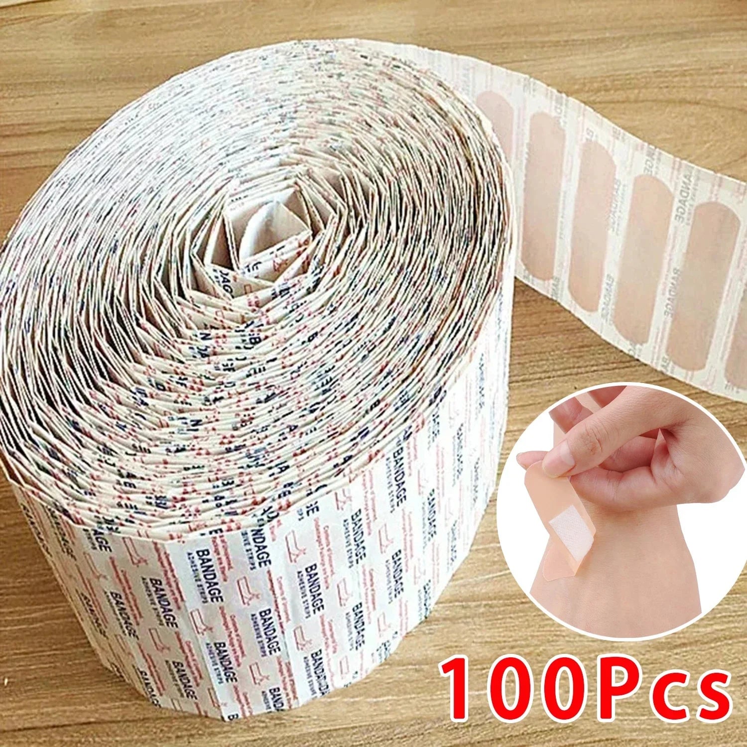 100 Piece Waterproof Adhesive Bandages | Breathable Hemostatic First Aid Strips