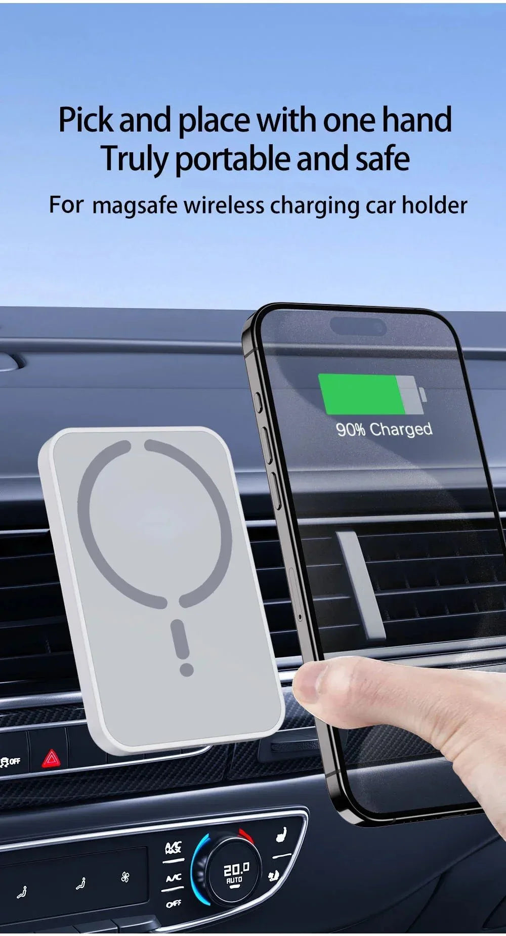 100W Magnetic Wireless Car Charger | Fast Car Phone Holder for iPhone 16 15 14 13 12
