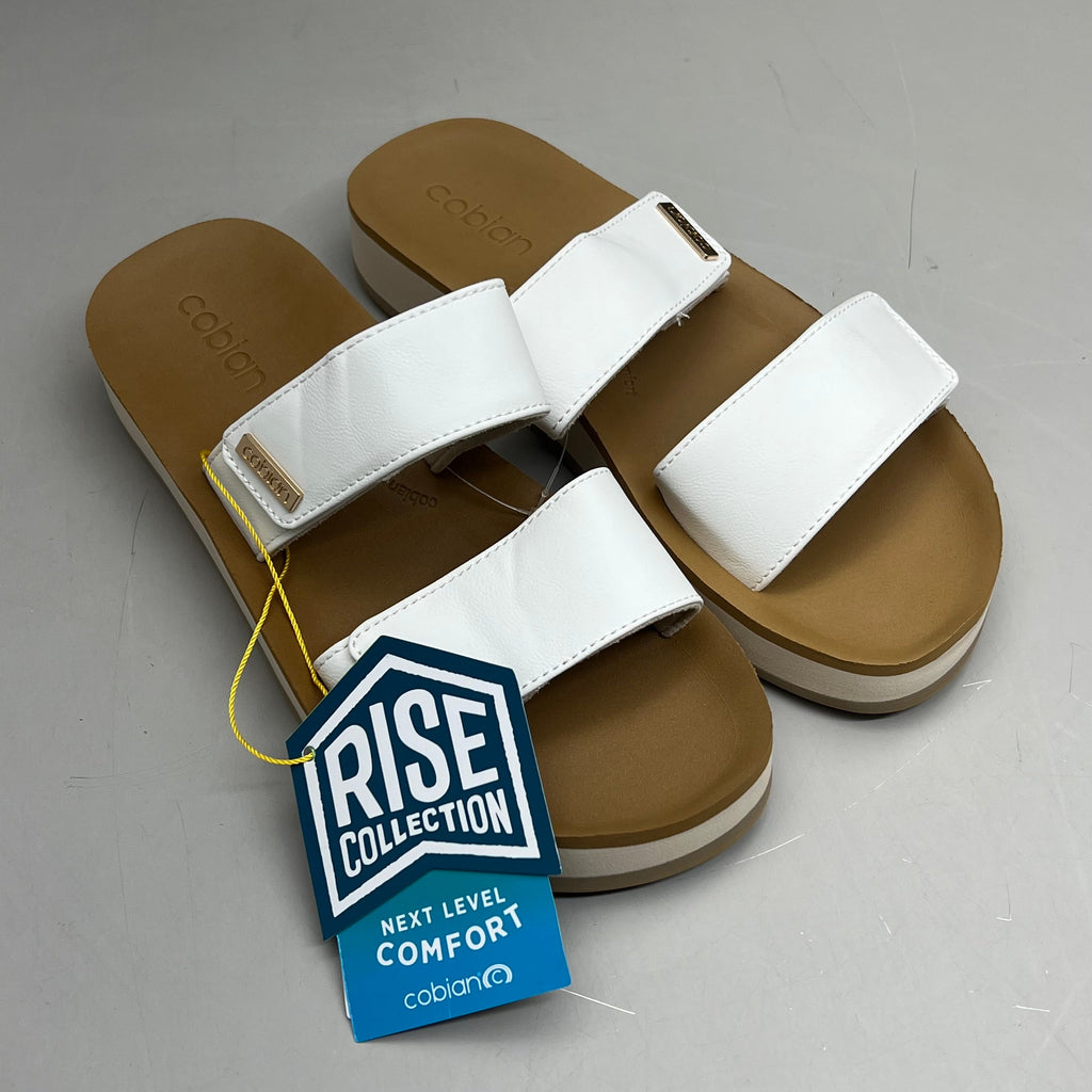 COBIAN Dana Rise Elevated Flatform Style Slide Women's Sz 6 White DNA24-100-06