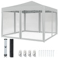 10 FT x 10 FT Pop-Up Canopy Tent Easy Setup Instant Folding Shelter with Mesh Netting-Beige