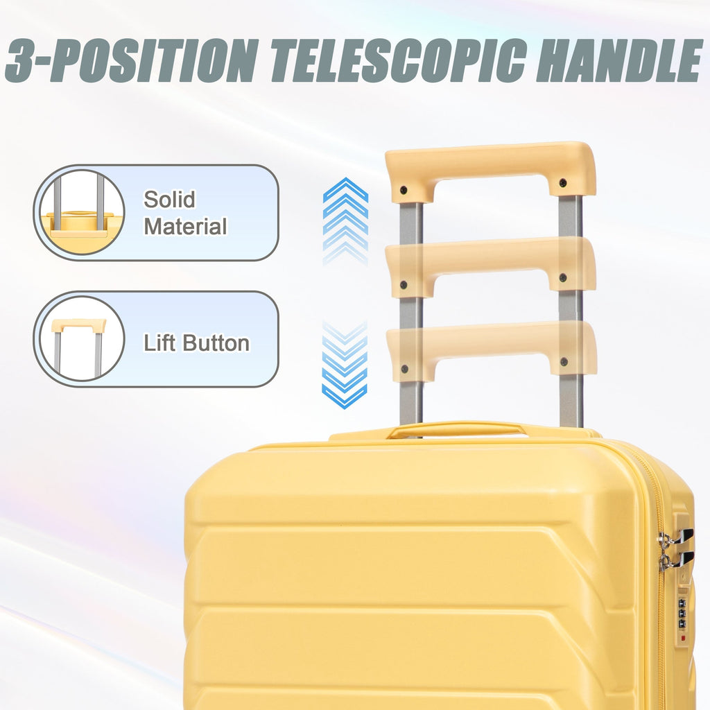 14'/20' 2-Piece ABS Spinner Wheel Luggage Set with Combination Lock