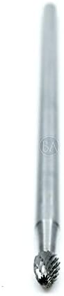 Benchmark Abrasives 6” Oval/Egg Shape Double Cut Tungsten Carbide Die Grinder Bits Metal Deburring Tool Rotary Burr, 1/4 Inch Shaft, Engraving Tool for Woodworking Shaping Carving (SE-1)