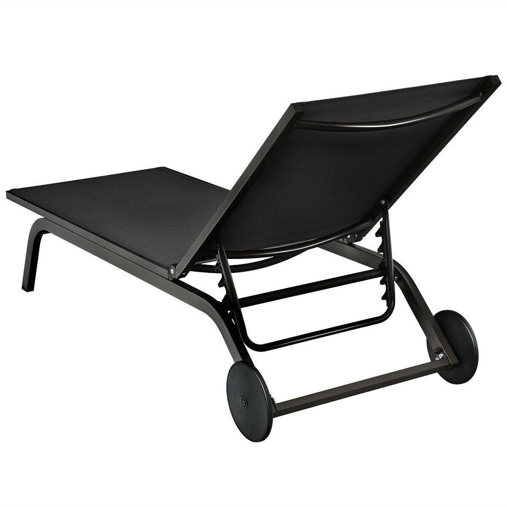 Aluminum Fabric Outdoor Patio Lounge Chair with Adjustable Reclining