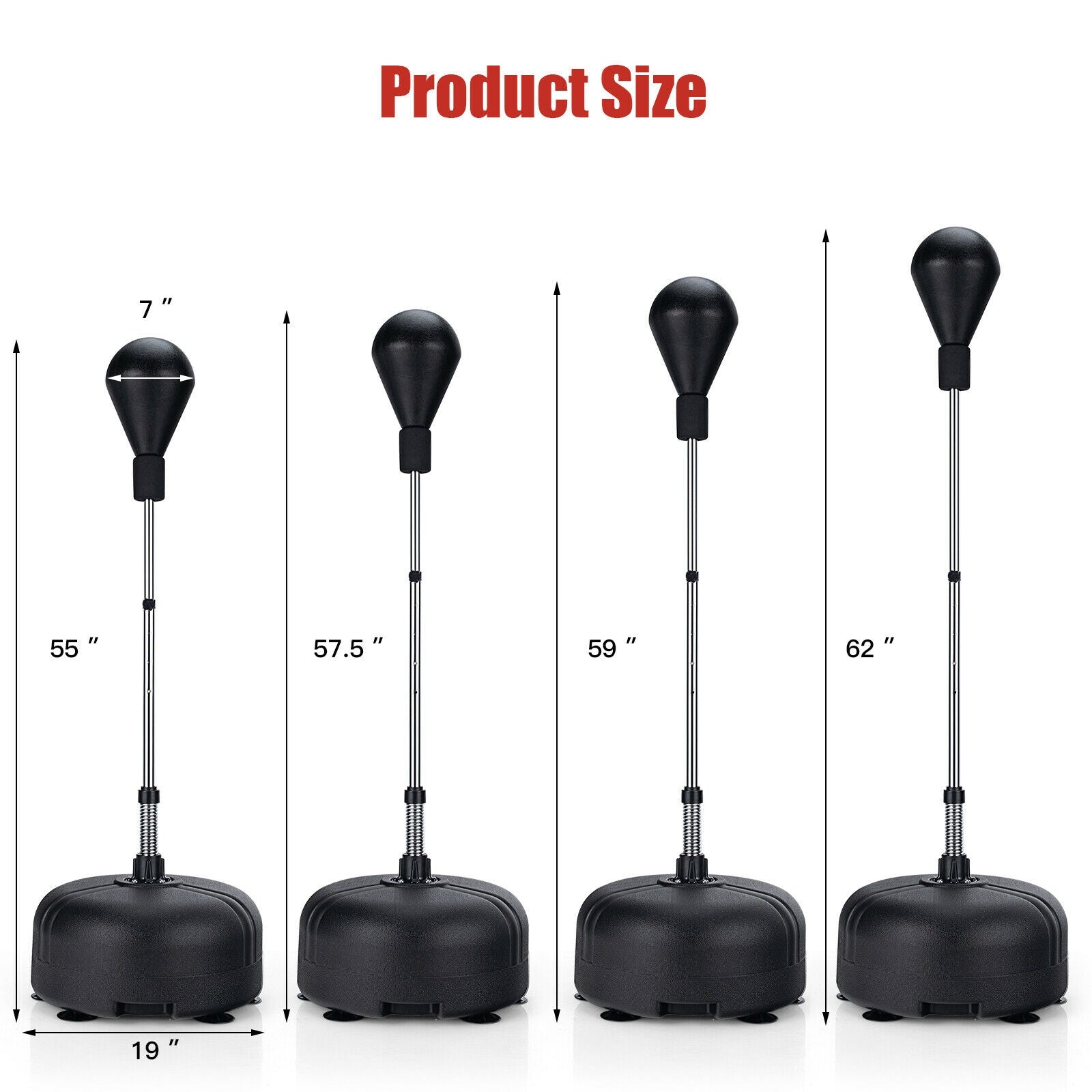 Adjustable Freestanding Punching Bag with Boxing Gloves