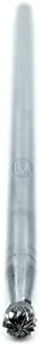 Benchmark Abrasives 6” Ball Shape Double Cut Tungsten Carbide Die Grinder Bits Metal Deburring Tool Rotary Burr, 1/4 Inch Shaft, Engraving Tool for Woodworking Shaping Carving (SD-1)