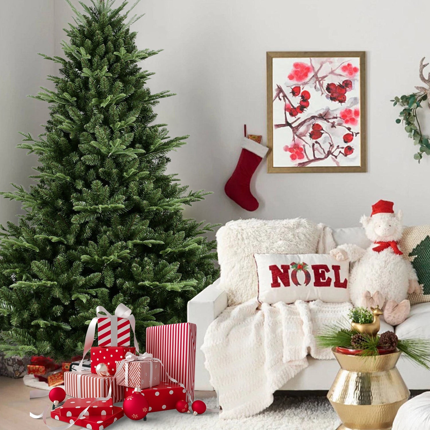 Full-Shaped 6 Ft Christmas Tree with 1673 PE/PVC Tips