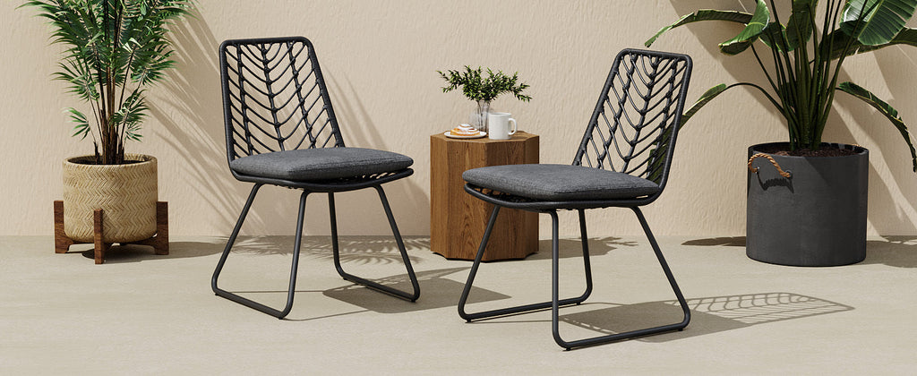 DEJA Chair 2PCS with 2 Cushions, Gray