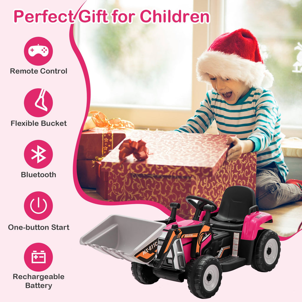 12V Battery Powered Kids Ride on Excavator with Adjustable Arm and Bucket