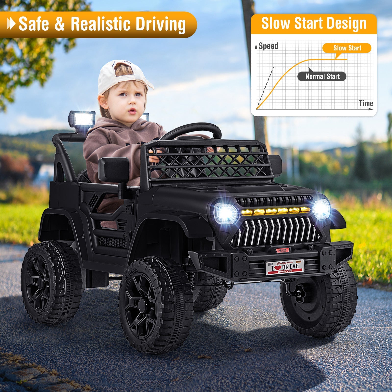 12V Kids Ride on Truck Car with Parental Remote and Music Player