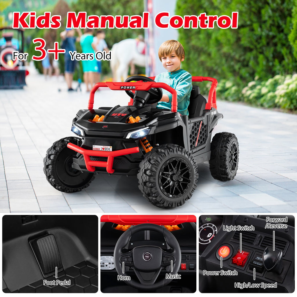 12V Kids Ride on Truck Off-Road UTV with Parental Remote and Lights