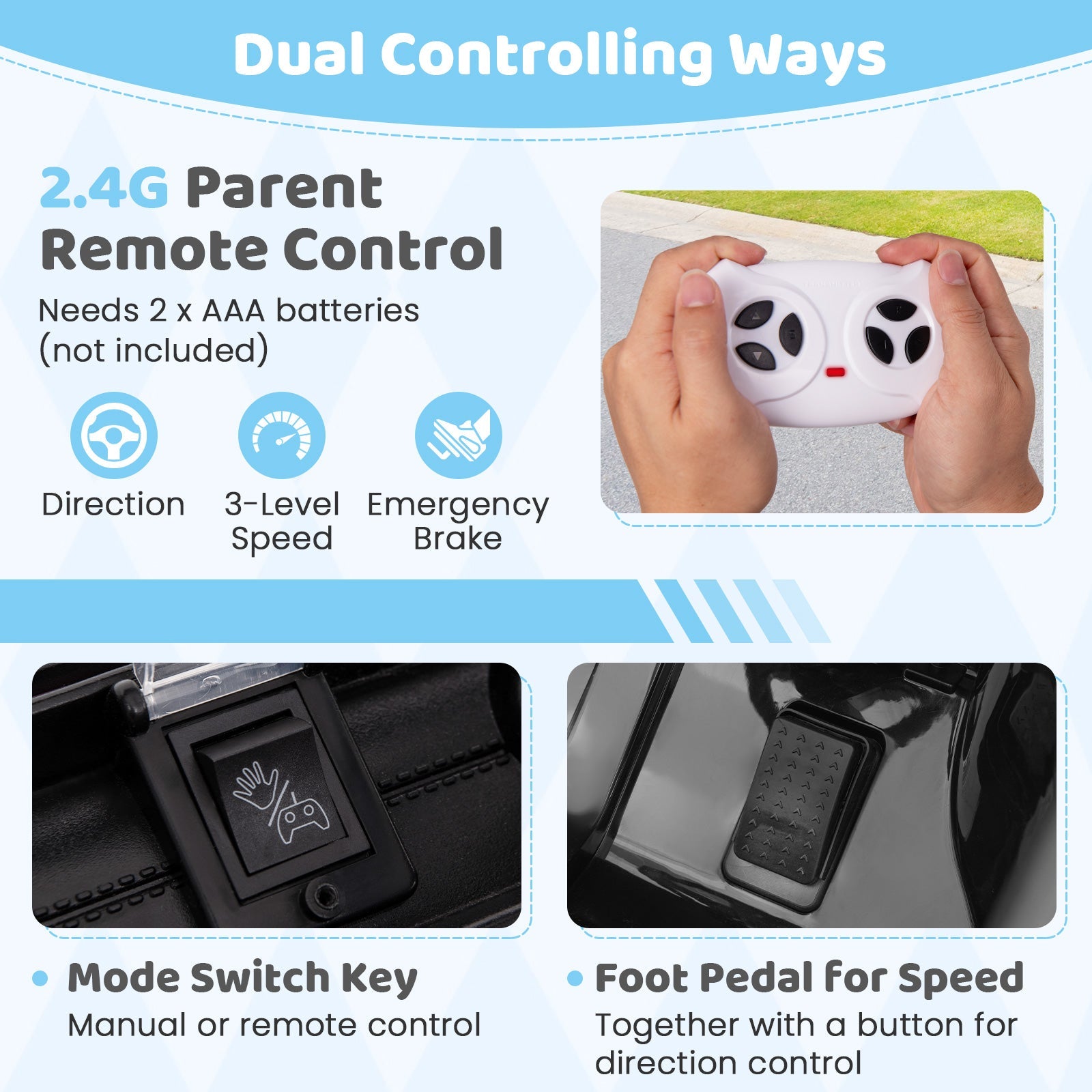 12V Electric Kids Ride on Truck with Remote Control and Music