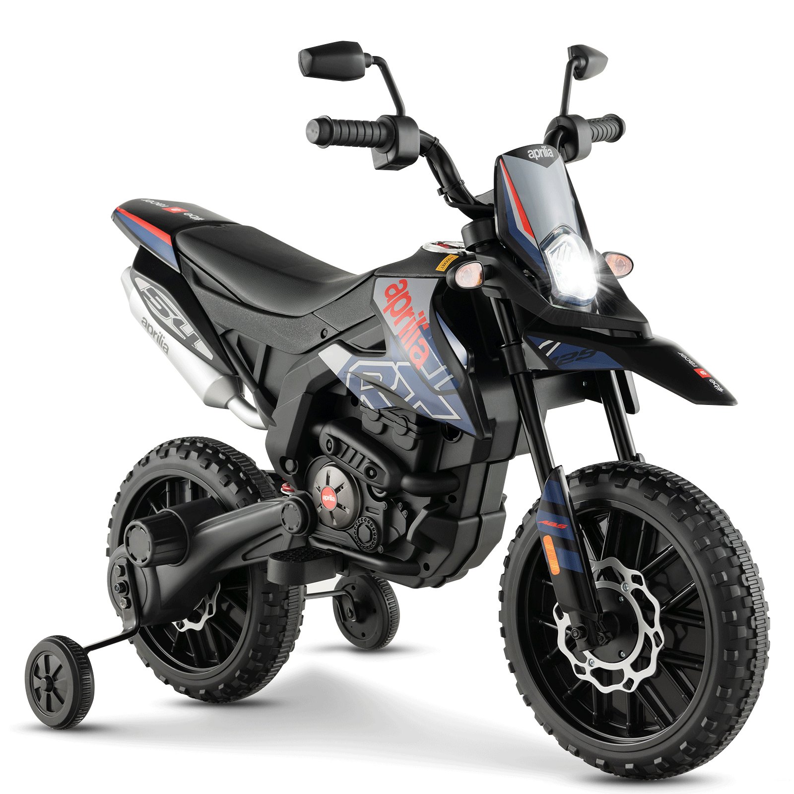 Aprilia Licensed Kids Ride On Motorcycle with 2 Training Wheels