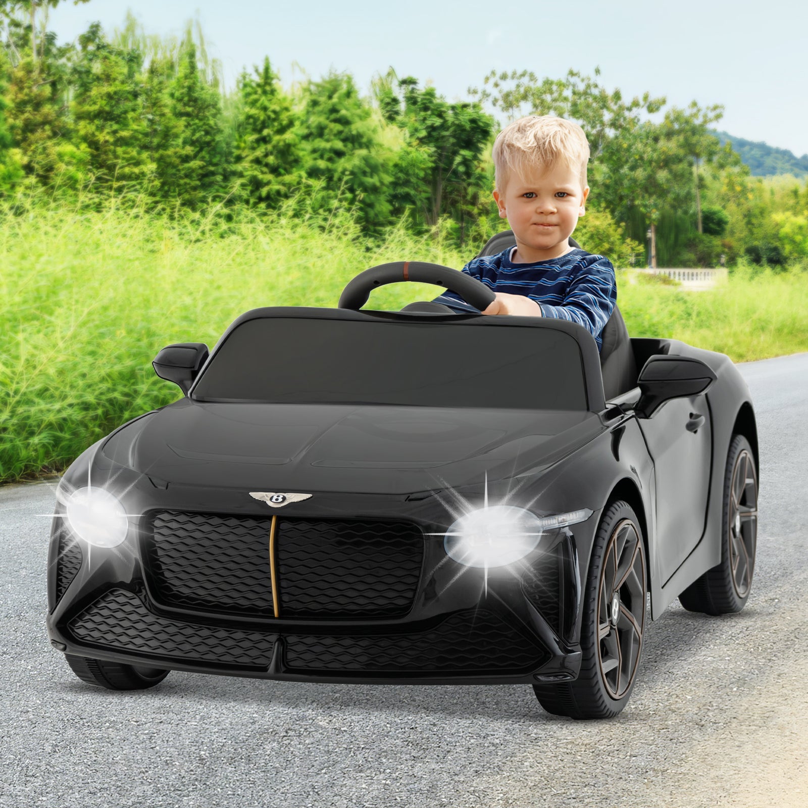 12V Powered Car Kids Ride-on Racer Car Licensed Bentley Bacalar