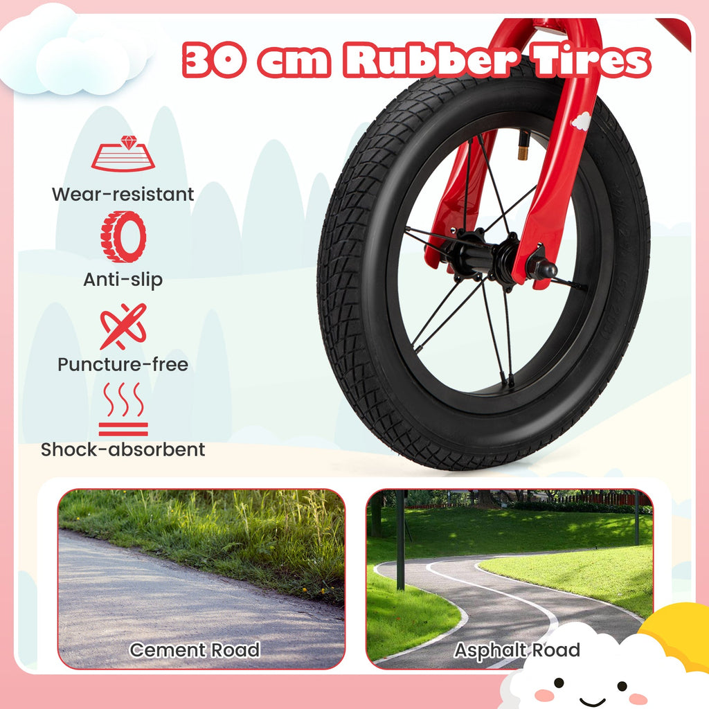 12 Inch Toddler Balance Bike with Height Adjustable Handlebar and Seat