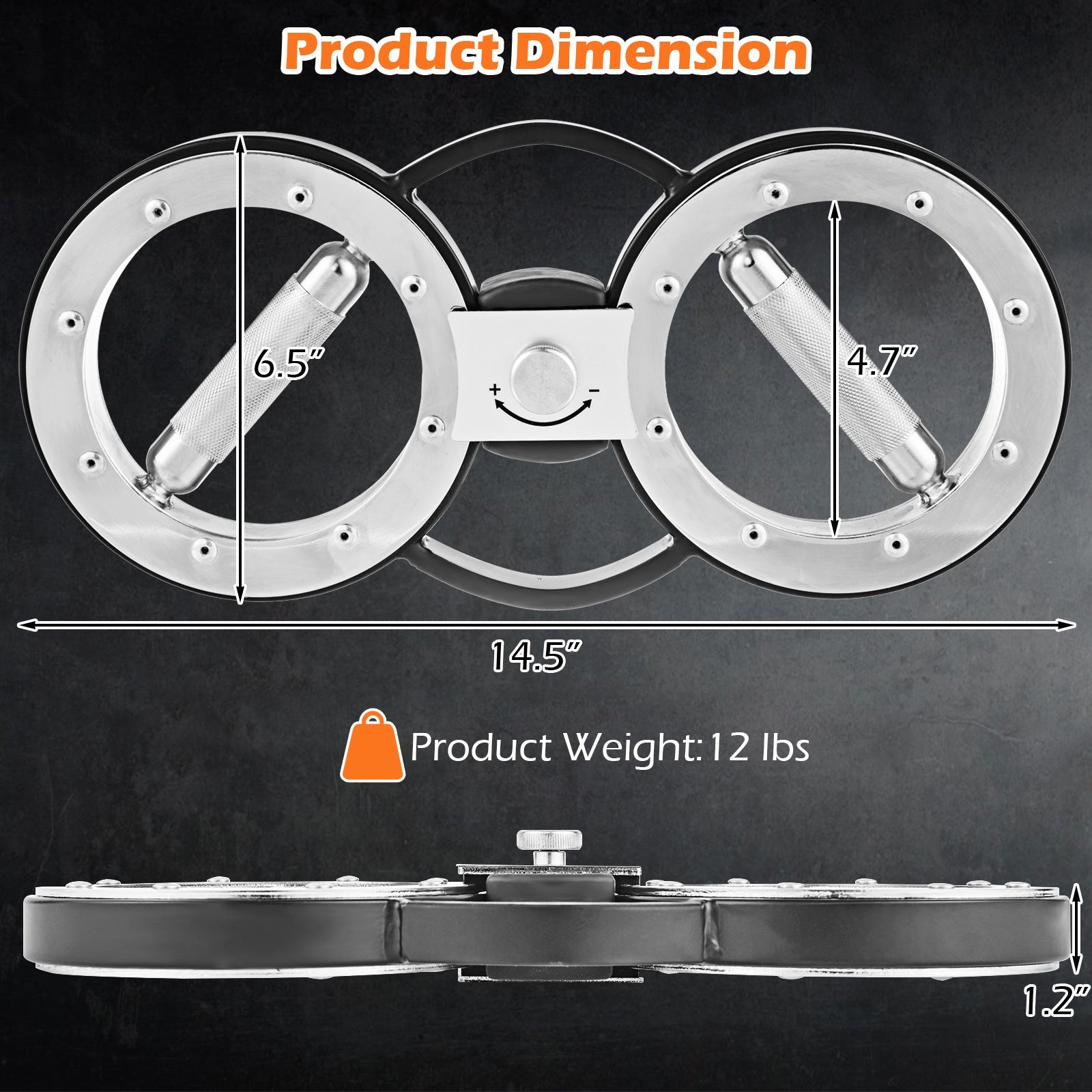 12 LBS Burn Machine Arm Workout Equipment with Adjustable Resistance