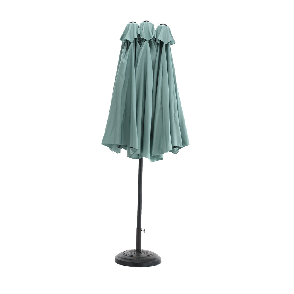 14.8 Ft Double Sided Outdoor Umbrella Rectangular Large with Crank (Light Green)