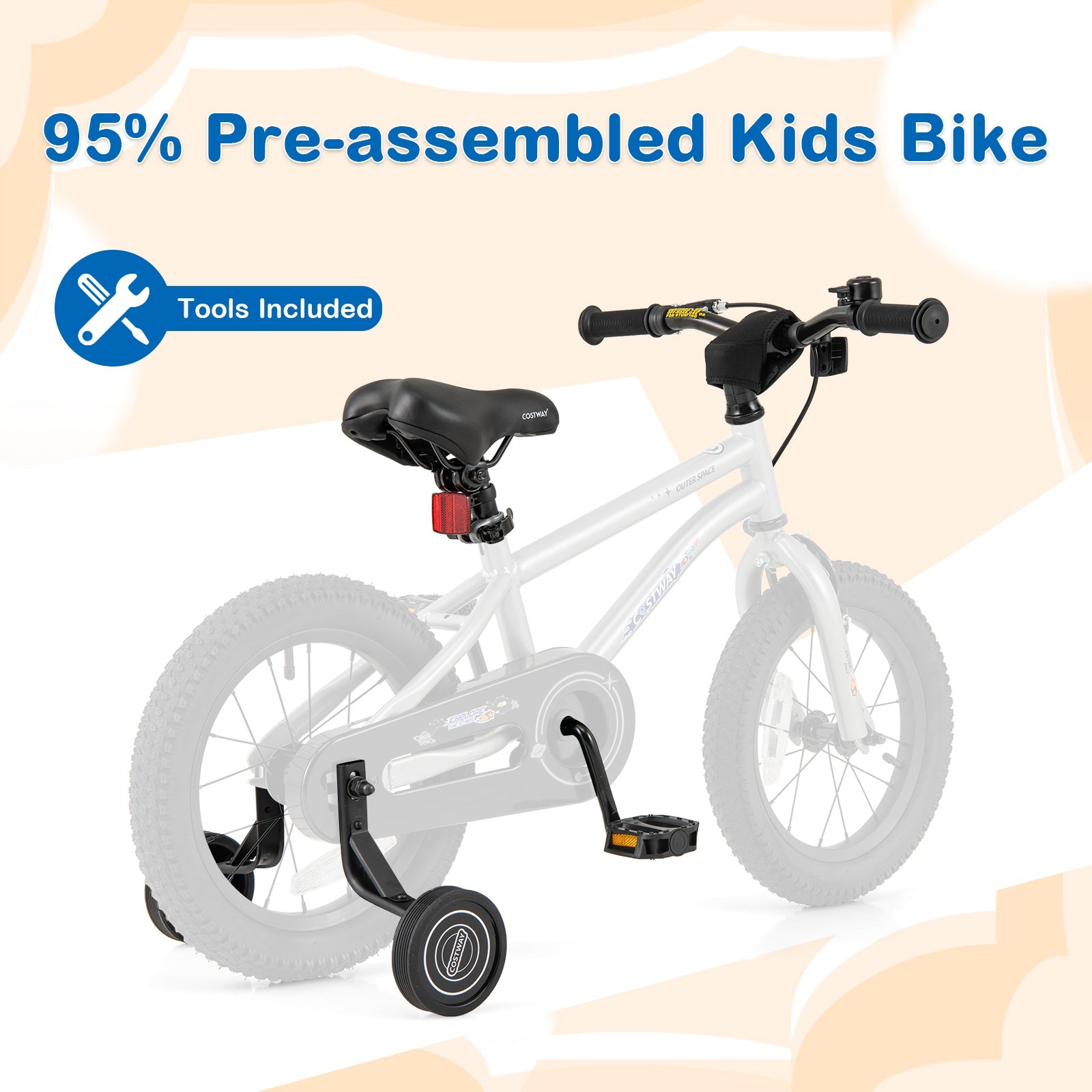 16-Inch Kids Bike Bicycle for Boys Girls 4-7 Adjustable with High Carbon Steel Frame-16 inches