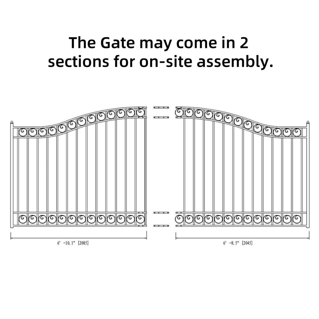 14x6 ft Steel Sliding Driveway Gate