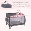 3-in-1 Portable Baby Playard with Zippered Door and Toy Bar