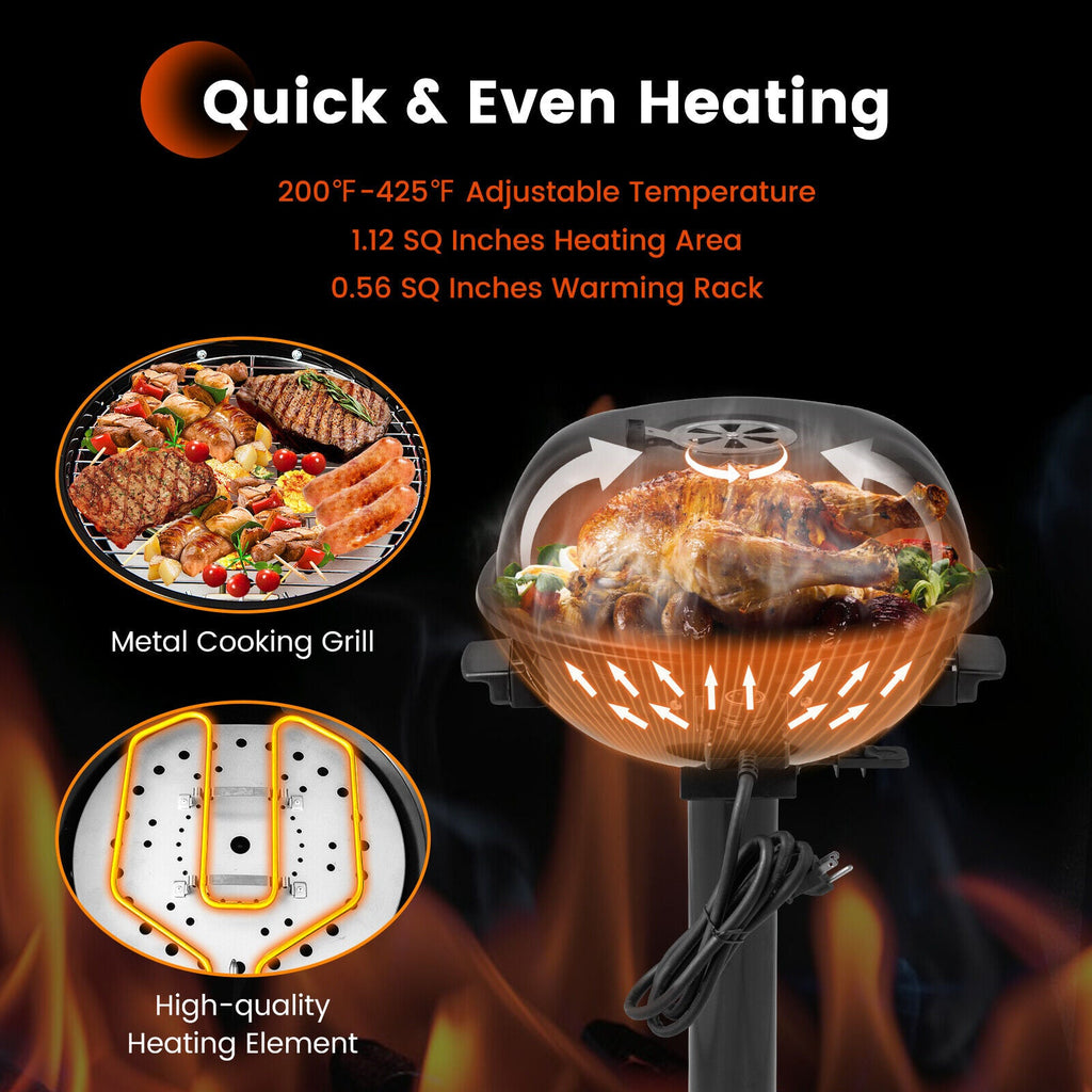 1600W Electric BBQ Grill with Removable Non