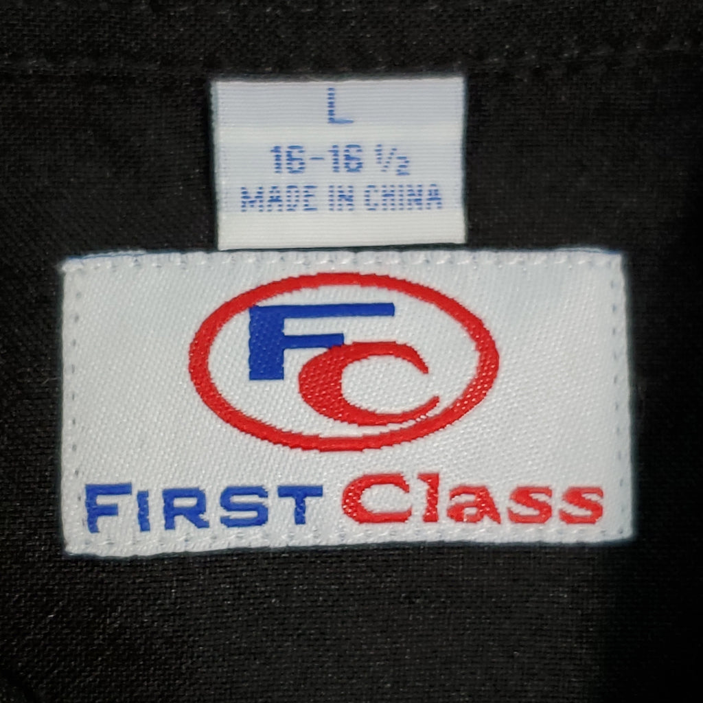 FIRST CLASS Short Sleeve Uniform Shirt Men's Sz L Black LS03 (New)