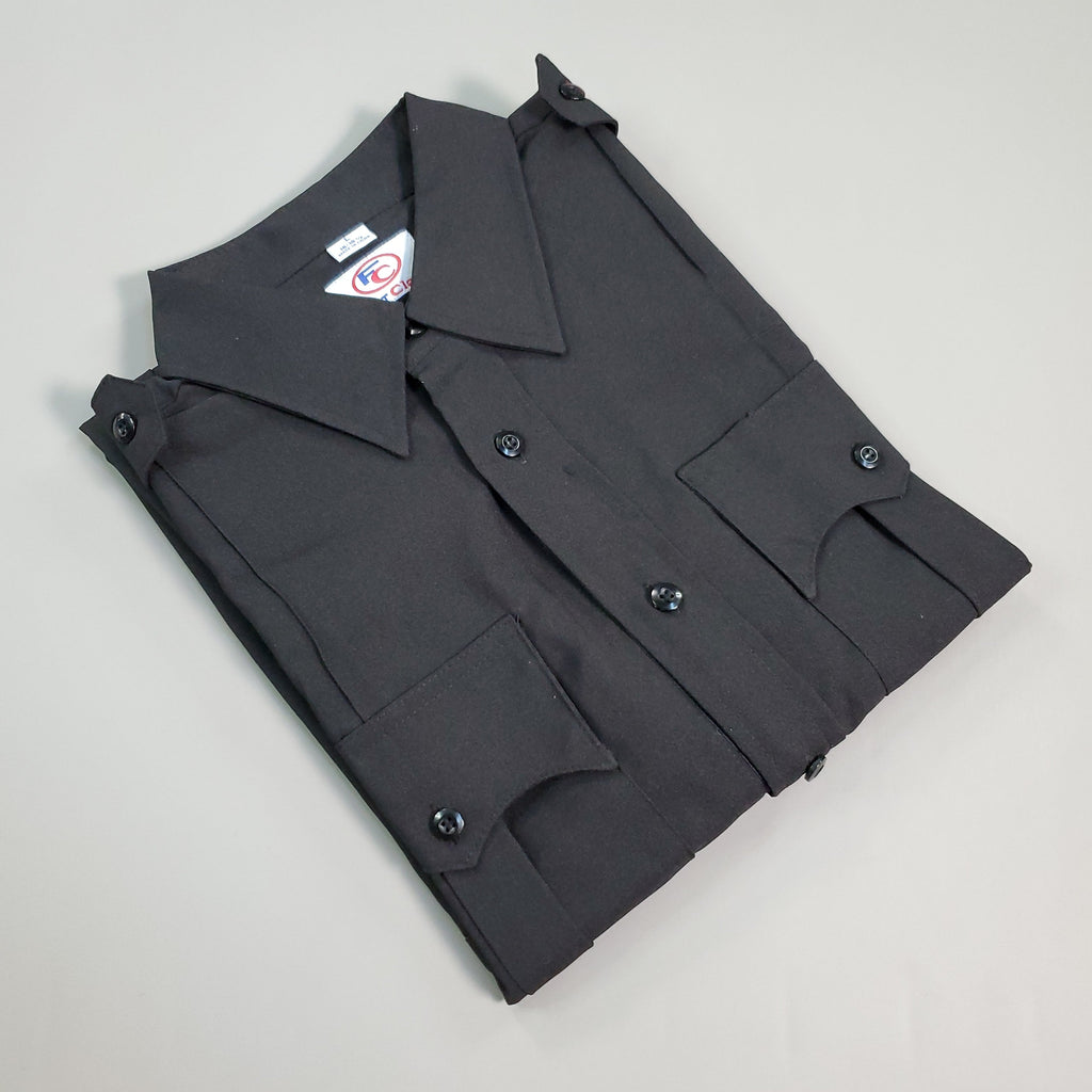 FIRST CLASS Short Sleeve Uniform Shirt Men's Sz L Black LS03 (New)