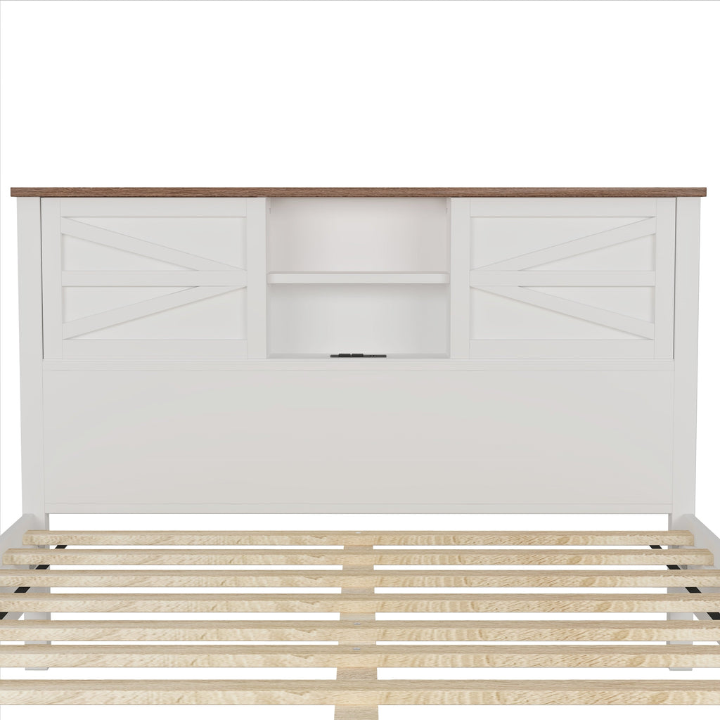 3-Piece Full Size Farmhouse Platform Bed Set with Storage