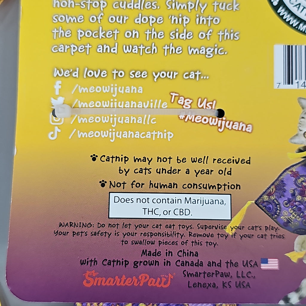 SMARTER PAW Meowijuana Organic Catnip Toy CASE OF 24! Get a Ride Magic Carpet Cat Toy (New)