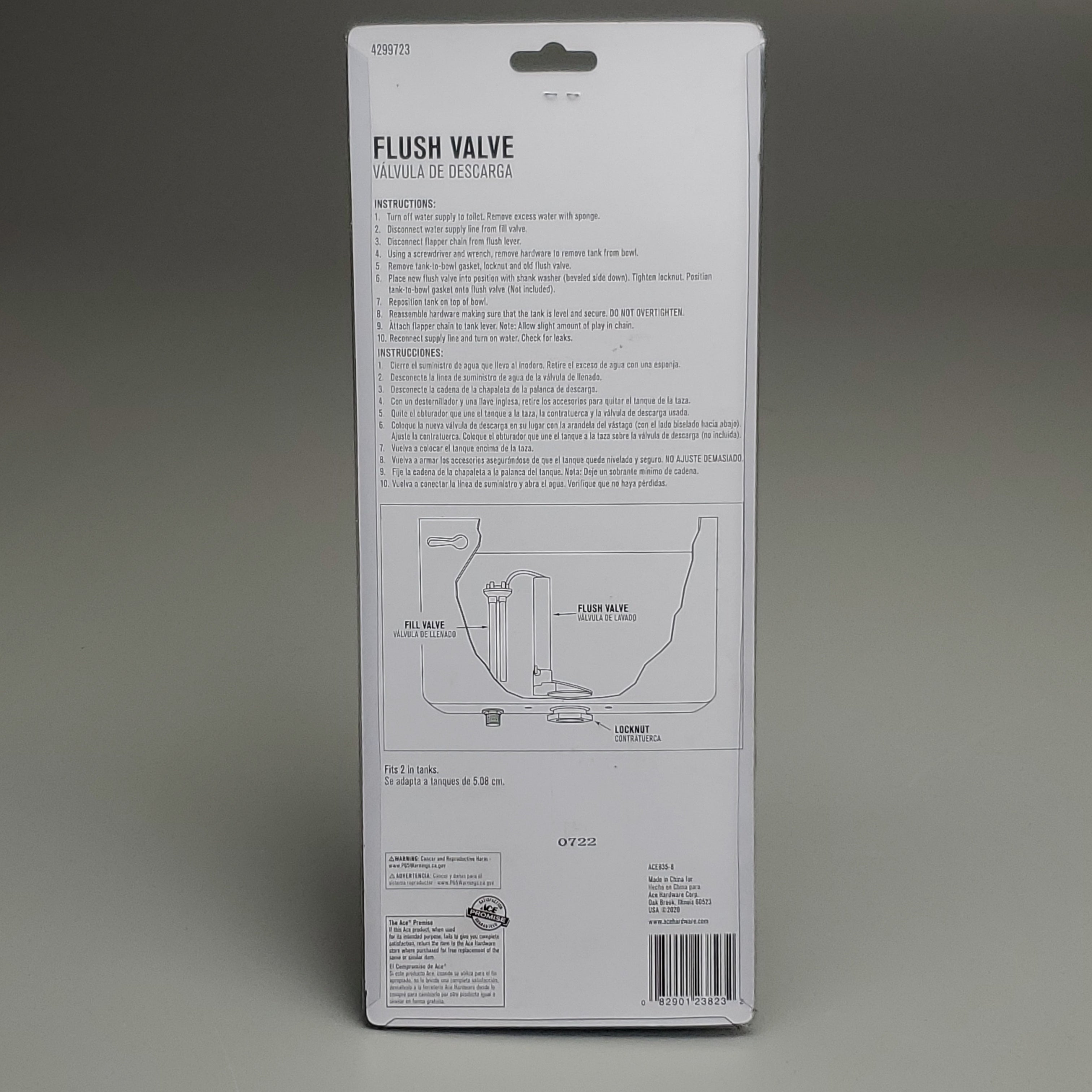 ACE Plumbing 3 PACK! Toilet Tank Flush Valve White Plastic 4299723 (New)