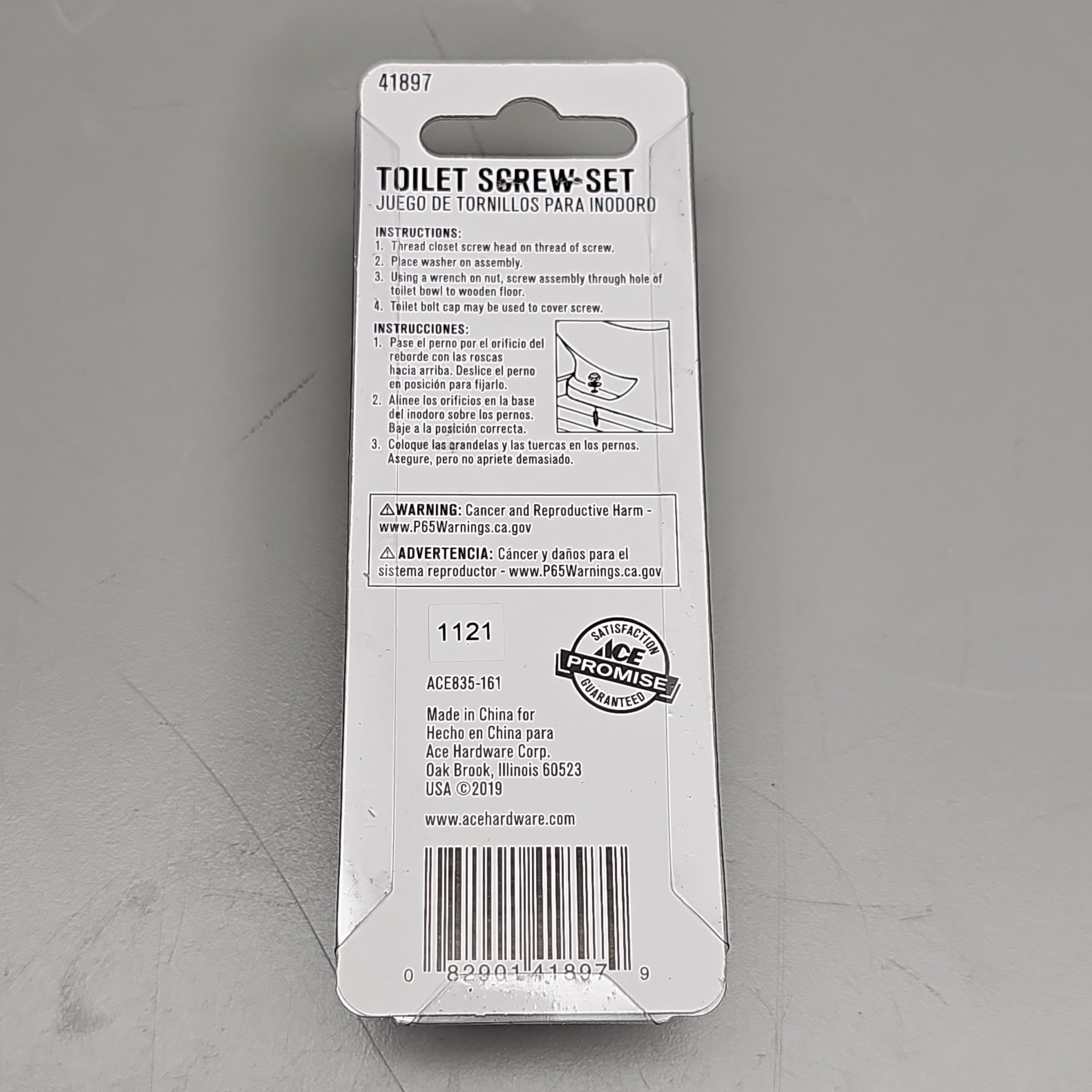 ACE HARDWARE Toilet Screw Set 12-Pk 1/4" x 3.5" Brass ACE835-161 41897 (New)