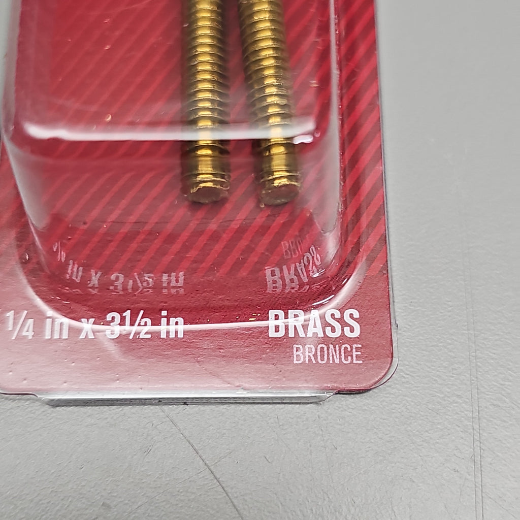 ACE HARDWARE Toilet Screw Set 12-Pk 1/4" x 3.5" Brass ACE835-161 41897 (New)