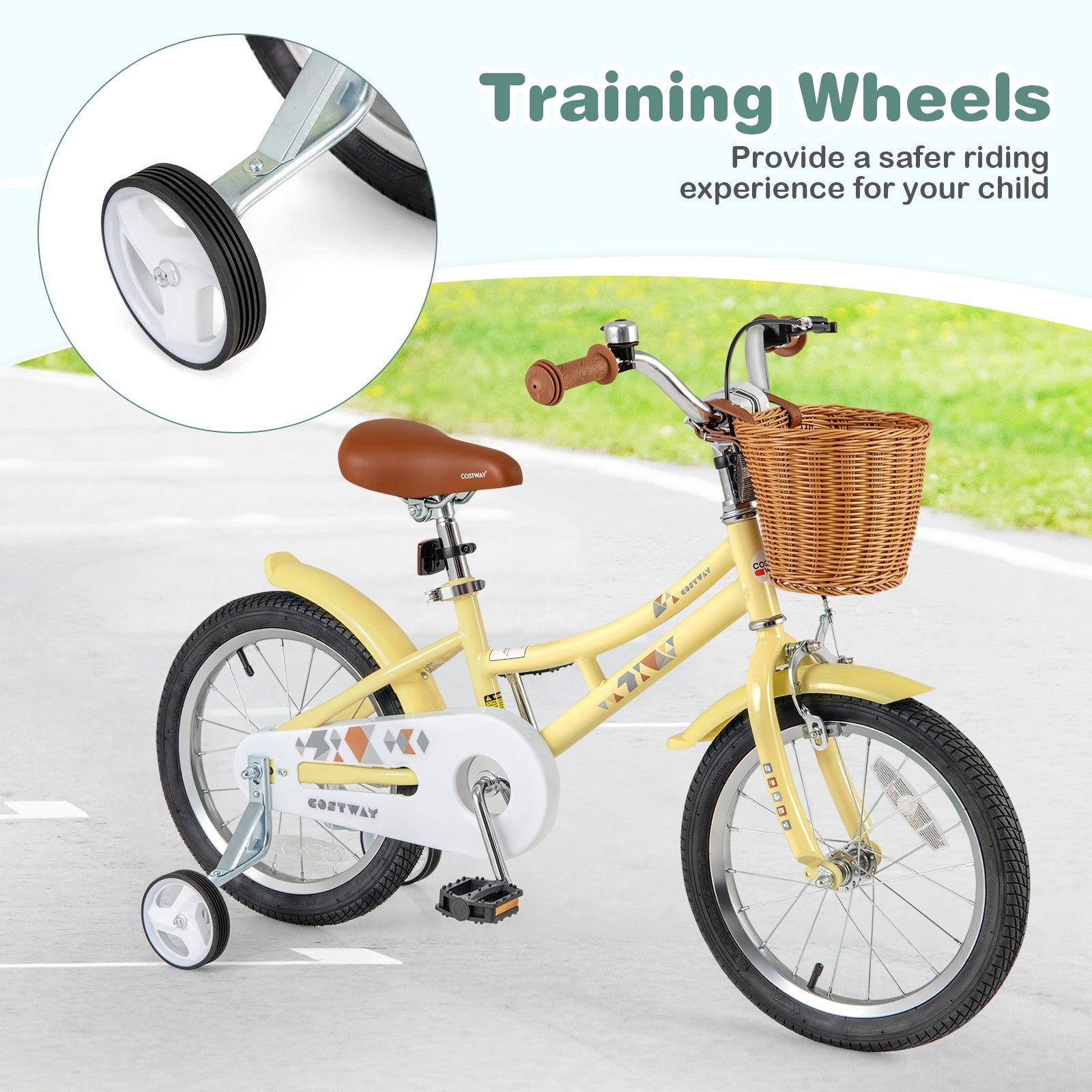18 Inch Kids Bike Adjustable Bicycle with Reflectors and Bell for Children 4-8 Years Old-18 inches