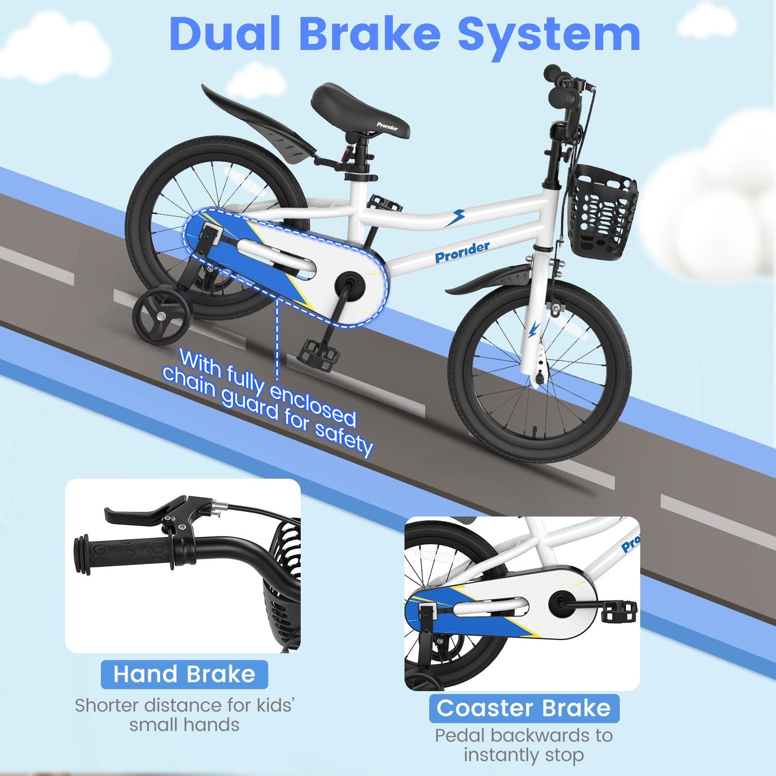16 Inch Kids Bike with Removable Training Wheels