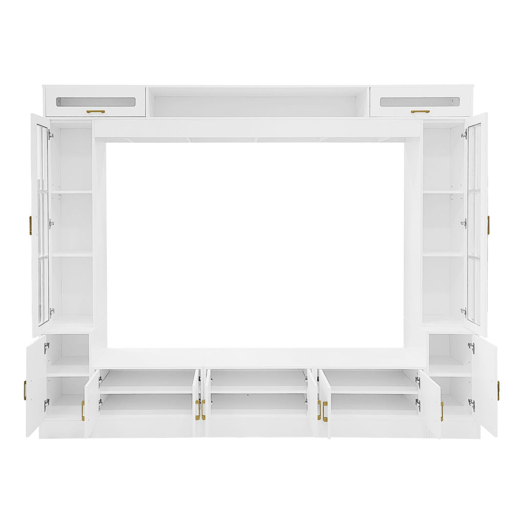 Wall Unit Entertainment Center With Bookshelves For TVs Up To 80"