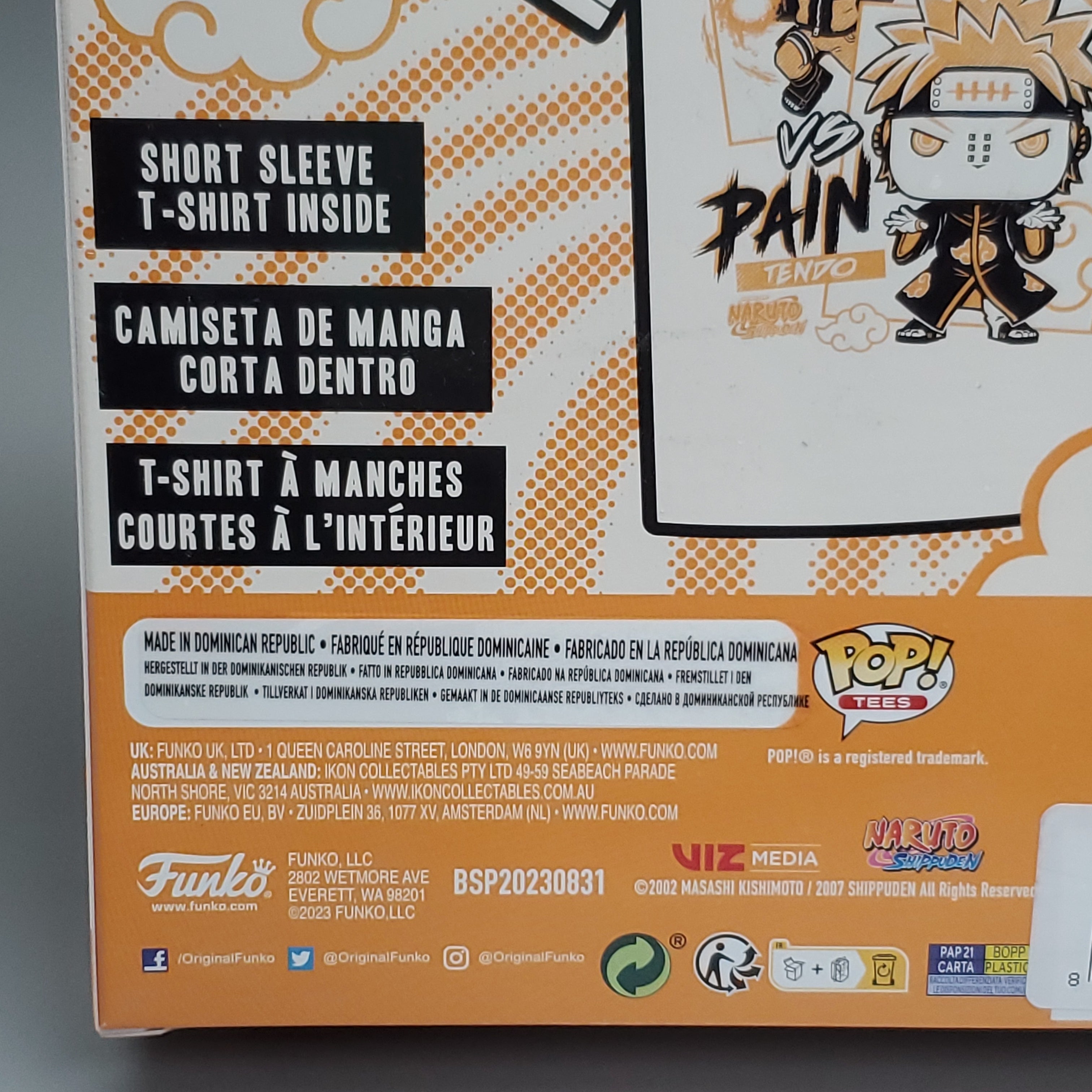 FUNKO Pop Naruto Shippuden Unisex T-Shirt SZ XS Naruto vs Pain Boxed Tee
