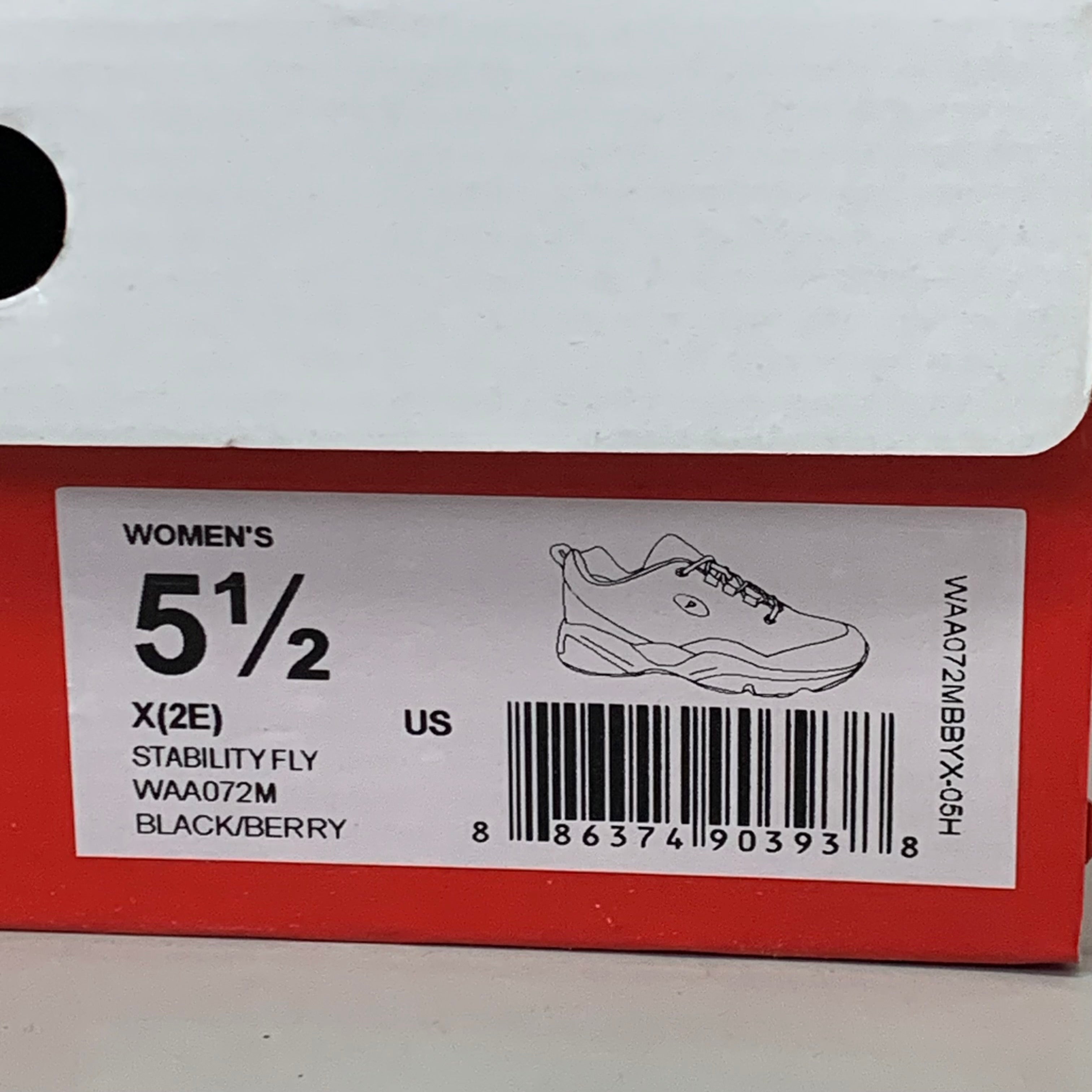 PROPET Stability Fly Sneaker X(2E) Women's SZ 5.5 Black/Berry WAA072MBBYX-05H