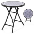 18 Inch Folding Side Table Patio Round Compact Coffee Table