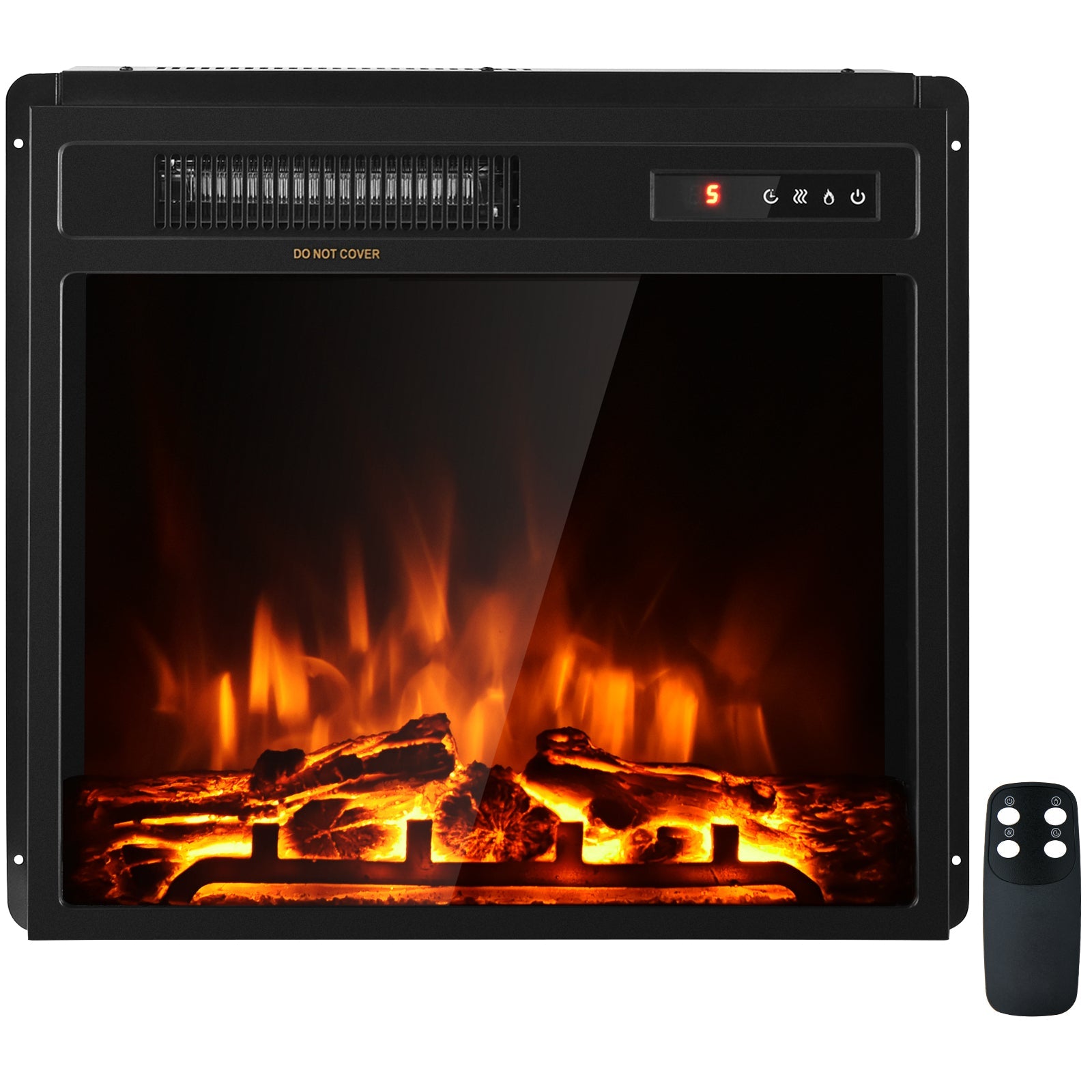18 Inch 1500W Electric Fireplace Freestanding and Recessed Heater